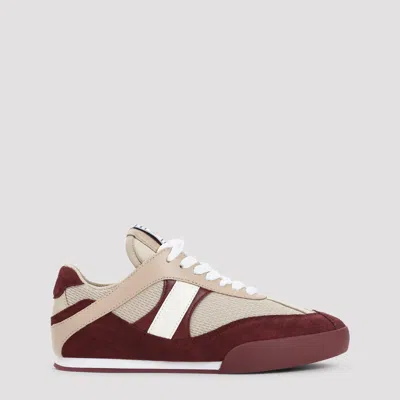 Chloé Kick Mixed Leather Retro Low-top Sneakers In Burgundy