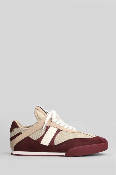 Chloé Kick Mixed Leather Retro Low-top Sneakers In Burgundy