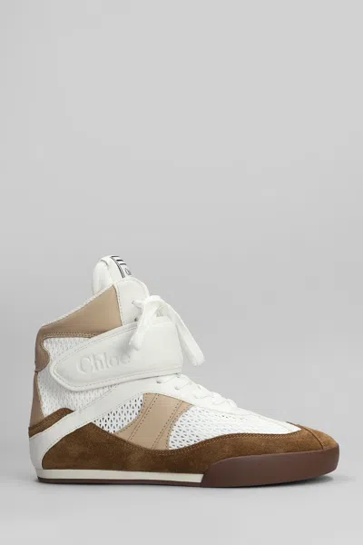 Chloé Kick Lace-up Leather High Top Sneakers In White