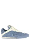 Chloé Kick Leather And Mesh Sneakers In Light Blue
