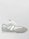 Chloé Kick Sneakers Low Top Mesh Suede Panels In Gray