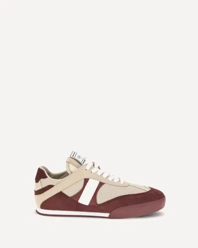 Chloé Kick Mixed Leather Retro Low-top Sneakers In Burgundy