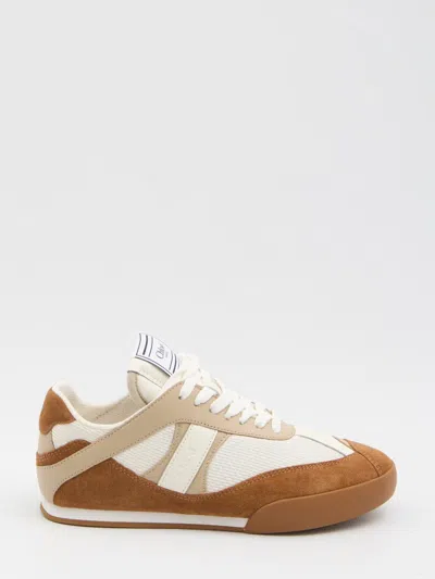 Chloé Kick Brown And White Sneakers In Mesh And Leather In Multi