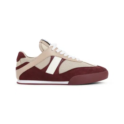 Chloé Kick Mixed Leather Retro Low-top Sneakers In Burgundy