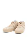 Chloé Kick Leather And Suede-trimmed Mesh Sneakers In Pink