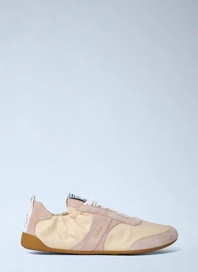 Chloé Stylish Kick Sneakers Featuring Contrast Sole In Pink
