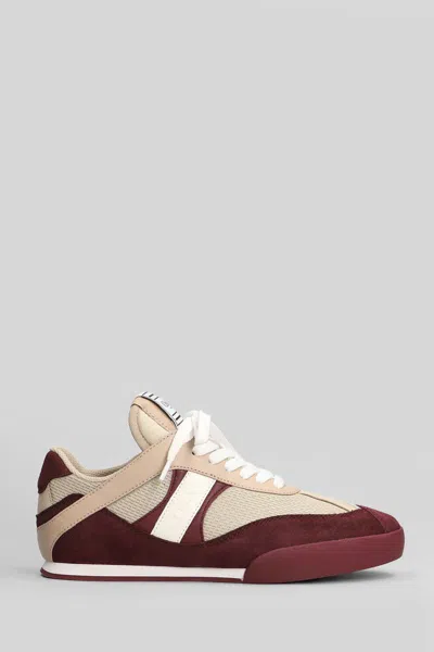 Chloé Kick Mixed Leather Retro Low-top Sneakers In Burgundy