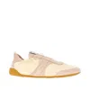 Chloé Kick Beige Sneaker With Side Lettering Logo And Elasticated Details In Fabric Woman In Sand