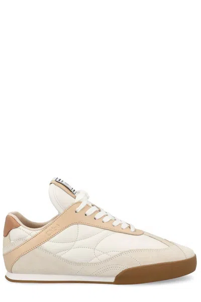 Chloé Multicolor Kick Leather And Suede Sneakers In Nude