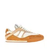 Chloé Kick Brown Sneaker With Logo Patch On The Tongue And Logo Lettering On The Back In Fabric And Suede  In White