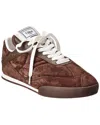Chloé Kick Leather-trimmed Quilted Suede Sneakers In Brown
