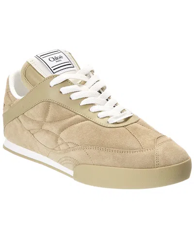 Chloé Kick Suede & Leather Sneaker In Neutral