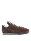 Chloé Kick Leather-trimmed Quilted Suede Sneakers In Brown