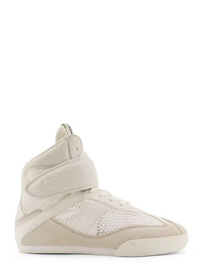 Chloé Kick Synthetic Fabric And Suede Sneakers In Gray