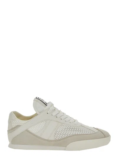 CHLOÉ CHLOÉ 'KICK' WHITE SNEAKERS WITH LOGO PATCH ON THE TONGUE AND LOGO LETTERING ON THE REAR IN FABRIC A