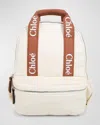Chloé Kid's Grosgrain Canvas Changing Bag In Off White
