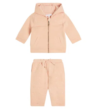 Chloé Baby Set Aus Sweatshirt Und Jogginghose In Pink