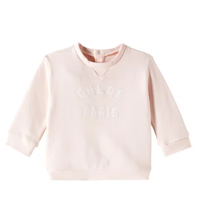 CHLOÉ CHLOE KIDS BABY LOGO COTTON FLEECE SWEATSHIRT
