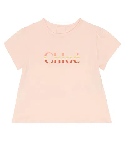 Chloé Logo-patch T-shirt In Pink