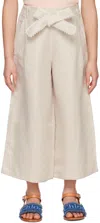 Chloé Guipure-trim Wide-leg Trousers In 133 Ivory