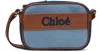 Chloé Kids Blue Embroidered Bag In Z10 Denim Blue