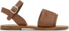 Chloé Chloe Girls Brown Kids Stellar Brand-embroidered Leather Sandals 6-10 Years In 33a Dark Chocolate B