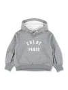 Chloé Kids Brushed Fleece Logo Hoodie In Gray