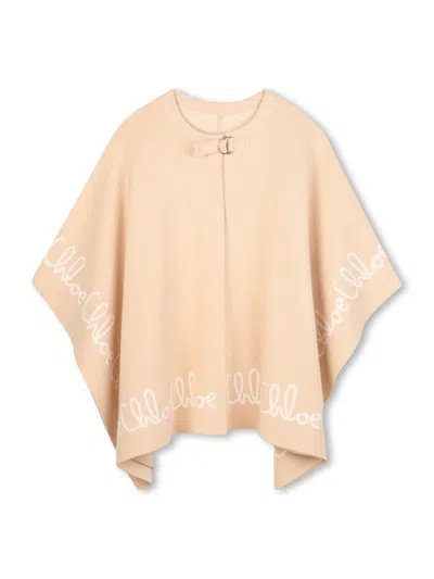 Chloé Kids' Cape Jacket In Sand