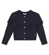 Chloé Kids Knitted Cape Cardigan In Blue