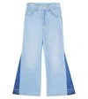 Chloé Colorblocked Flared Jeans In Blue