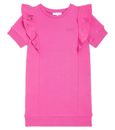 Chloé Kids' Cotton Dress In Pink