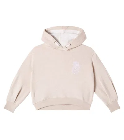 Chloé Kids' Cotton Jersey Hoodie In Beige