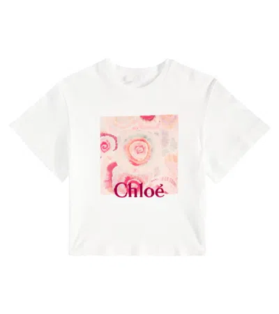 Chloé Kids' Logo-print Cotton T-shirt In White