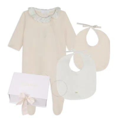 Chloé Chloe Kids Cotton Onesie And Two Bibs Set In Pink