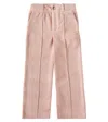 Chloé Cotton Velvet Straight Pants In Pink