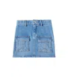 Chloé Logo-patch Denim Skirt In White