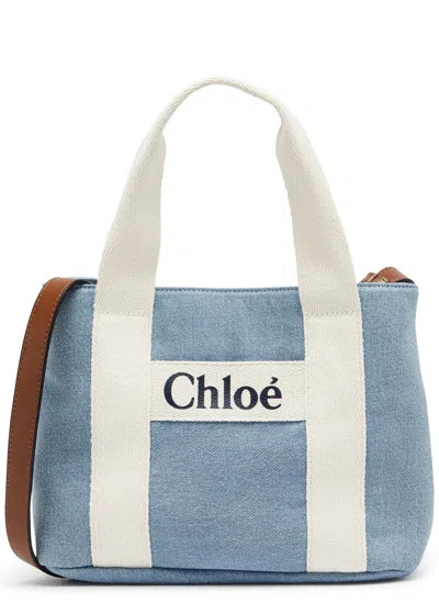 Chloé Chloe Kids Denim Shoulder Bag In Blue
