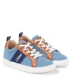 Chloé Logo-print Low-top Sneakers In Blue