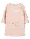 Chloé Chloe Girls Logo-appliqued Cotton Dress In Pink