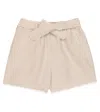 Chloé Teen Girls Beige Linen Shorts In Beige