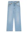 Chloé Embroidered Straight-leg Jeans In Blue