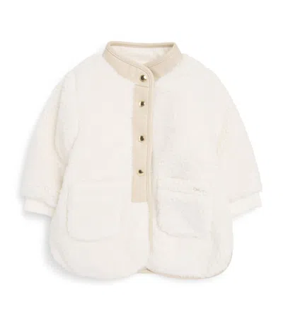 Chloé Kids Fleece Coat In White