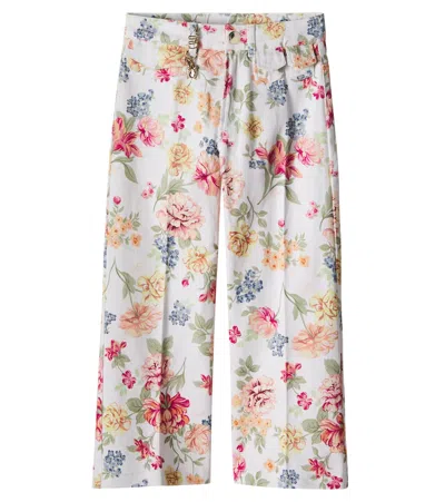 Chloé Kids Floral Cotton Pants In Multi