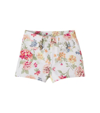 Chloé Kids Floral Cotton Shorts In Multi