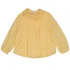 CHLOÉ CHLOE KIDS GIRLS STRAW YELLOW SHIRTS WITH RUFFLE COLLAR