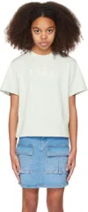 Chloé Kids Green Logo T-shirt In 73h Milky Green