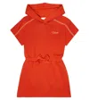 Chloé Organic Cotton Jersey Sweat Dress In Orange