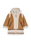 Chloé Chloe Kids Hooded Faux Suede Coat (4-5 Years) In Brown