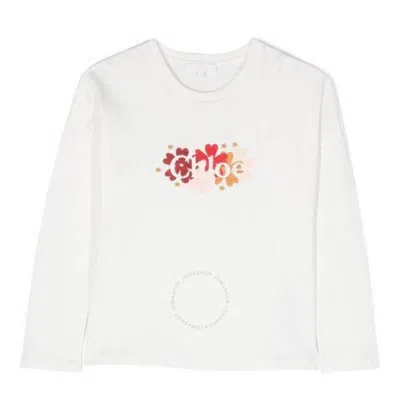 Chloé Chloe Kids Jar Logo Organic Cotton T-shirt In White