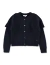 Chloé Kids Knitted Cape Cardigan In Blue